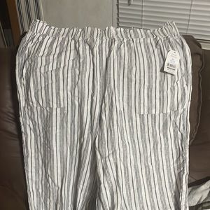 Wide leg linen pants